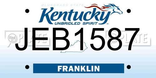 JEB1587 Kentucky License Plate