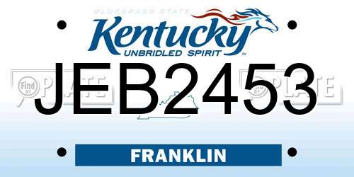 JEB2453 Kentucky License Plate