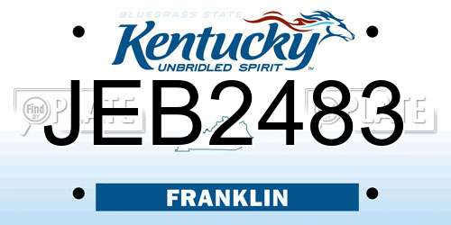 JEB2483 Kentucky License Plate