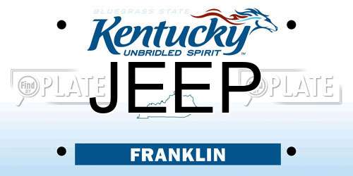 JEEP Kentucky License Plate