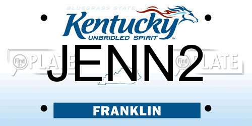JENN2 Kentucky License Plate