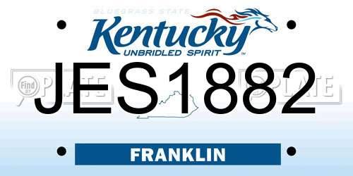 JES1882 Kentucky License Plate
