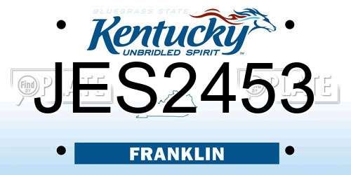 JES2453 Kentucky License Plate