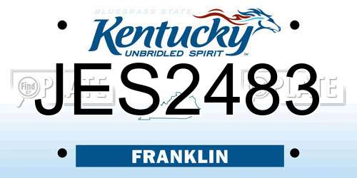 JES2483 Kentucky License Plate