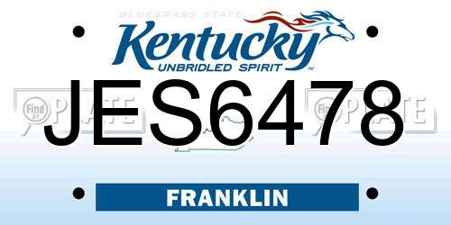 JES6478 Kentucky License Plate