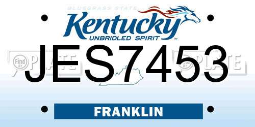 JES7453 Kentucky License Plate