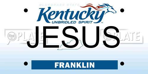 JESUS Kentucky License Plate