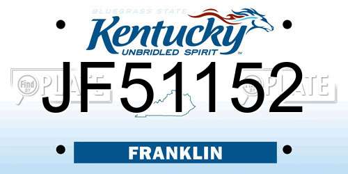 JF51152 Kentucky License Plate