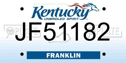 JF51182 Kentucky License Plate