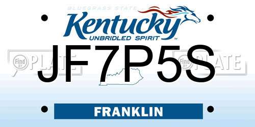 JF7P5S Kentucky License Plate