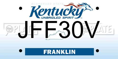 JFF30V Kentucky License Plate