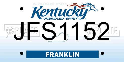 JFS1152 Kentucky License Plate