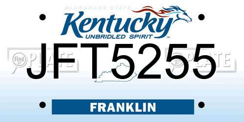 JFT5255 Kentucky License Plate
