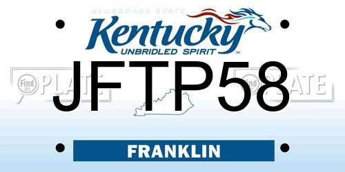 JFTP58 Kentucky License Plate