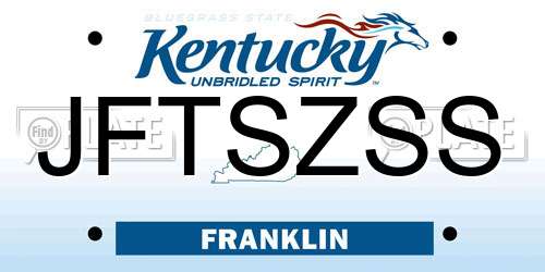JFTSZSS Kentucky License Plate