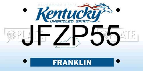 JFZP55 Kentucky License Plate