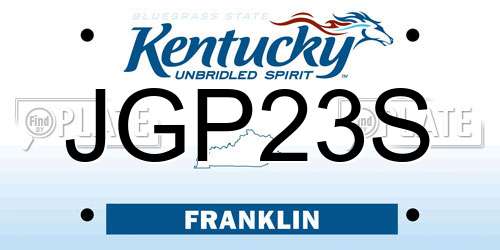 JGP23S Kentucky License Plate