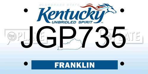 JGP735 Kentucky License Plate
