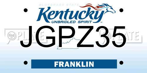 JGPZ35 Kentucky License Plate