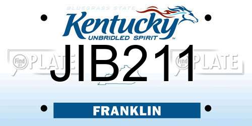 JIB211 Kentucky License Plate