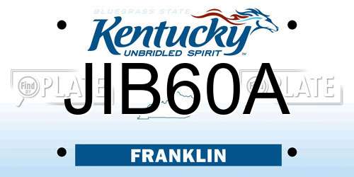 JIB60A Kentucky License Plate