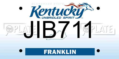 JIB711 Kentucky License Plate