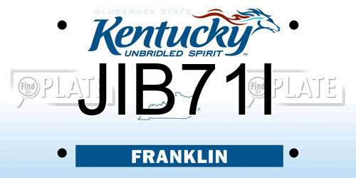 JIB71I Kentucky License Plate