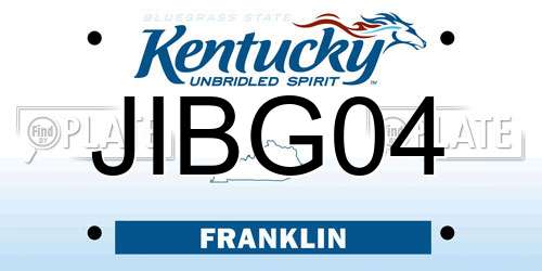 JIBG04 Kentucky License Plate
