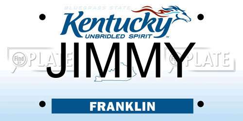 JIMMY Kentucky License Plate