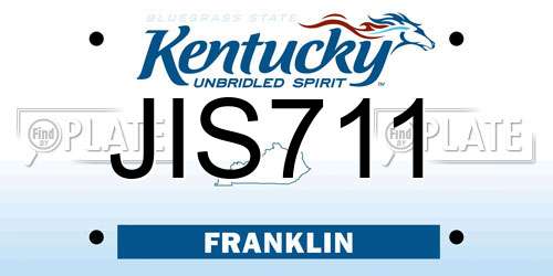 JIS711 Kentucky License Plate
