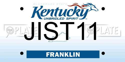 JIST11 Kentucky License Plate