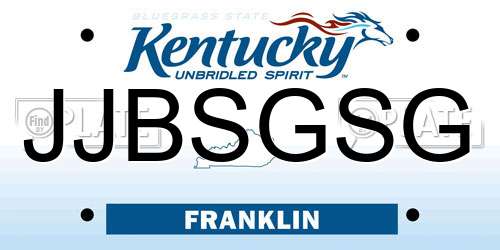 JJBSGSG Kentucky License Plate