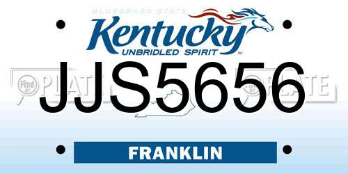 JJS5656 Kentucky License Plate