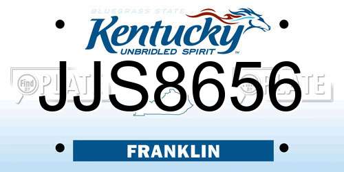 JJS8656 Kentucky License Plate