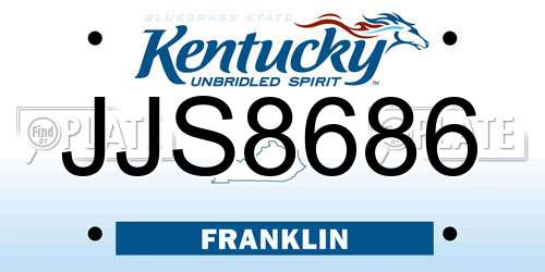 JJS8686 Kentucky License Plate