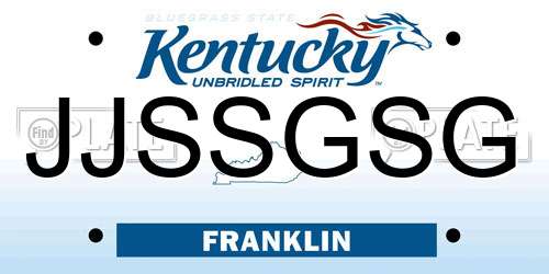 JJSSGSG Kentucky License Plate