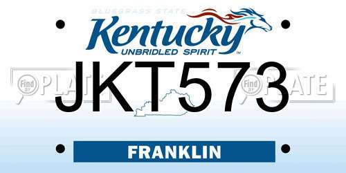 JKT573 Kentucky License Plate