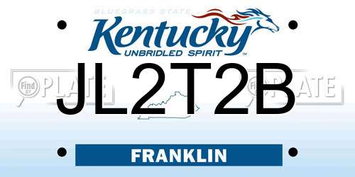 JL2T2B Kentucky License Plate