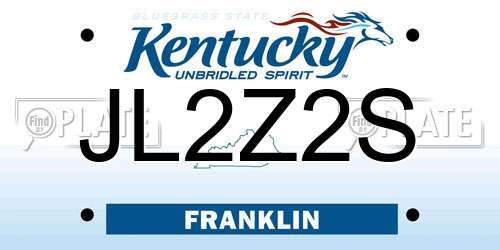 JL2Z2S Kentucky License Plate