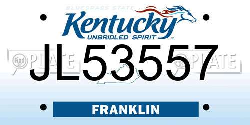 JL53557 Kentucky License Plate