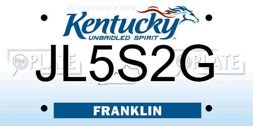 JL5S2G Kentucky License Plate