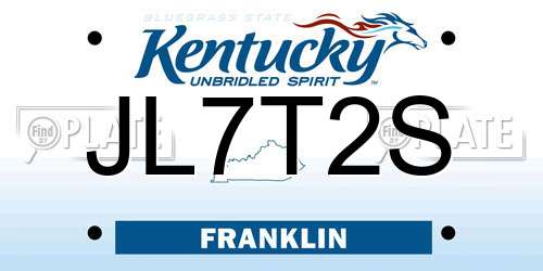 JL7T2S Kentucky License Plate