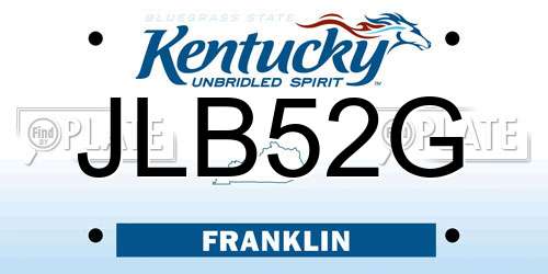 JLB52G Kentucky License Plate