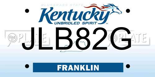 JLB82G Kentucky License Plate