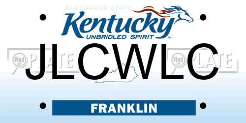 JLCWLC Kentucky License Plate