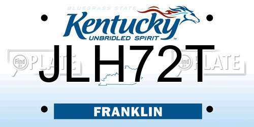 JLH72T Kentucky License Plate