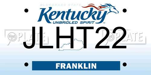 JLHT22 Kentucky License Plate