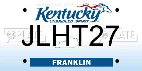 JLHT27 Kentucky License Plate