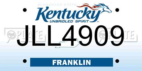 JLL4909 Kentucky License Plate