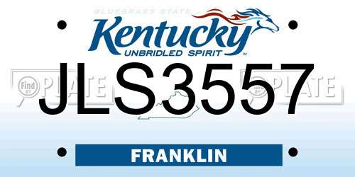 JLS3557 Kentucky License Plate
